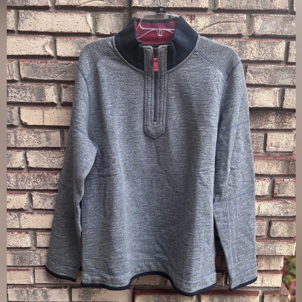 Carbon2Cobalt 1/4 Zip Pullover Mens Marled Casual Sweatshirt Sweater Blue-Gray M - Picture 2 of 8